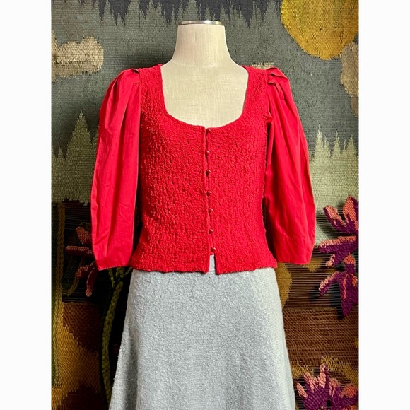 Anthropologie Smocked Cardigan M - Picture 13 of 16